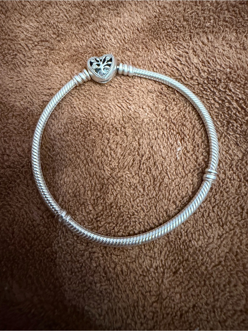 Pandora Sterling Silver family Tree Snake Chain Charm Bracelet - Women Jewelry